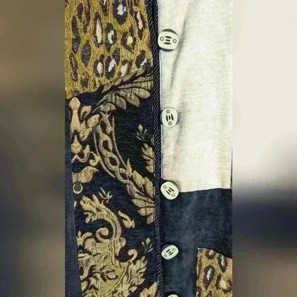 VINTAGE Ali Miles Tapestry Patchwork Jacket Animal Print Size PL - Picture 2 of 11